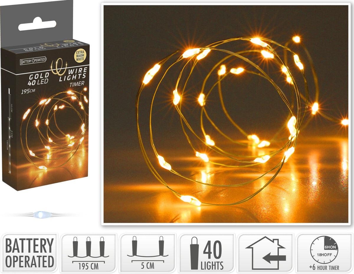 gouddraad verlichting 40led extra ww met timer