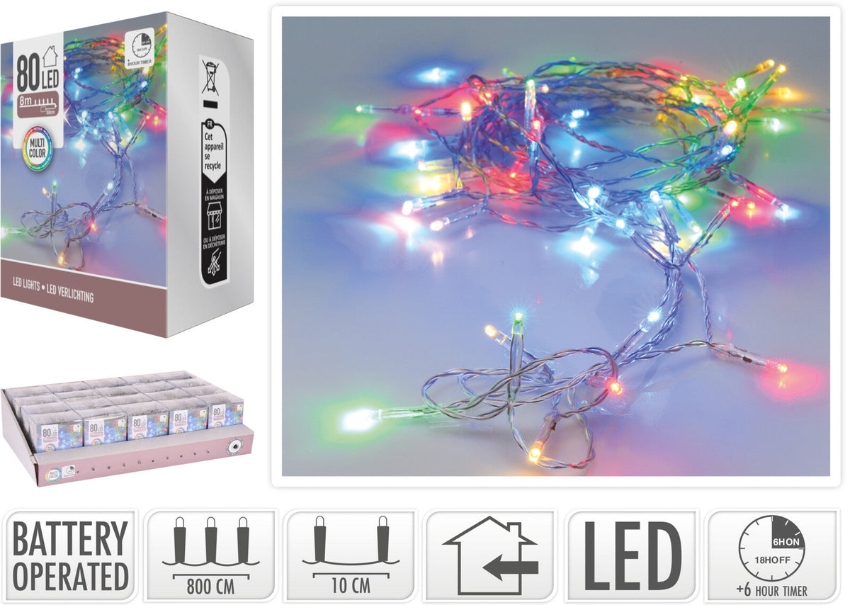 ledlampjes 80sts bo multi met timer binnen
