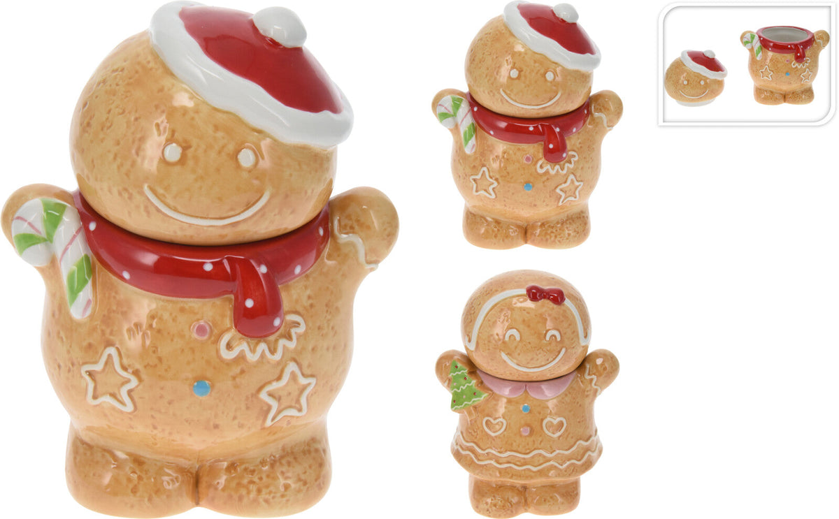 voorraadpot peperkoek bruin 15x19cm 2ass design