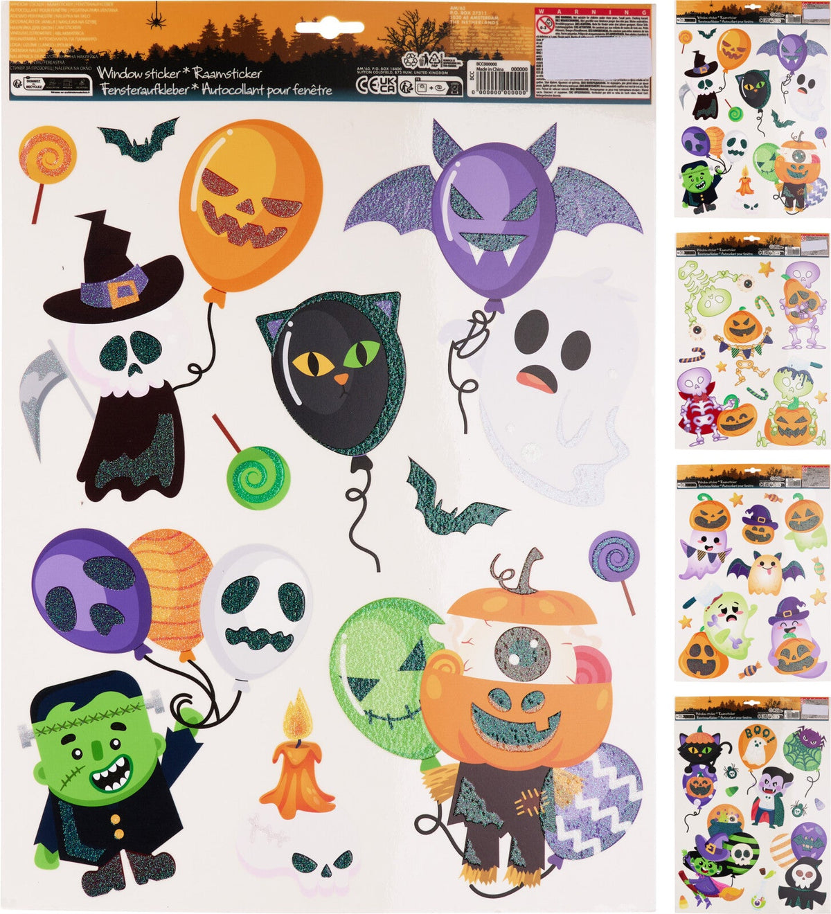 raamstickers met glitter 4 des