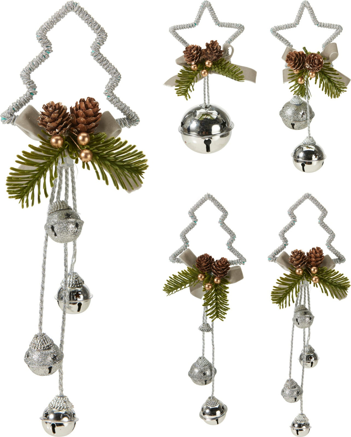kerst hangdeco 4ass zilver
