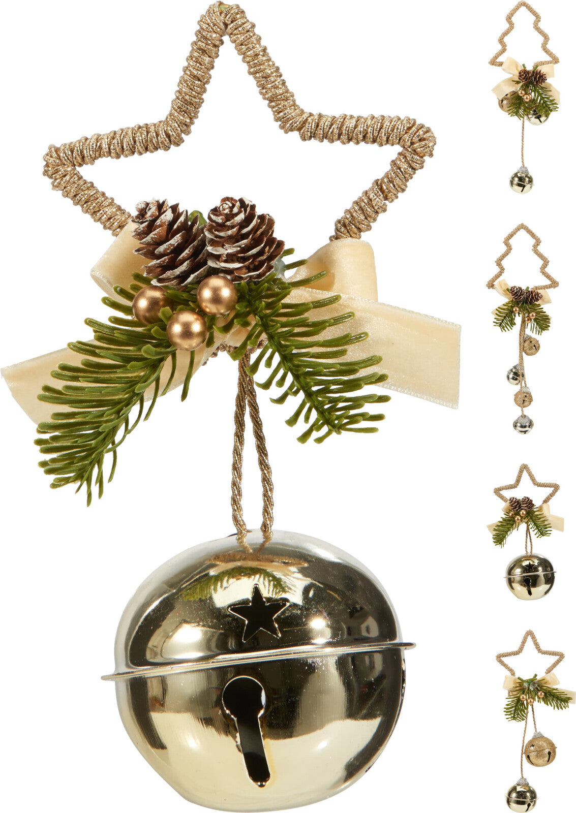 kerst hangdeco 4ass champagne