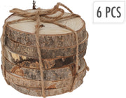 onderzetters hout 11cm 6sts