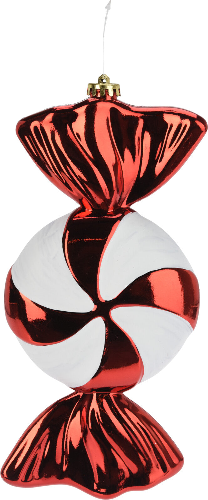 kerstbal snoepje 30cm rood