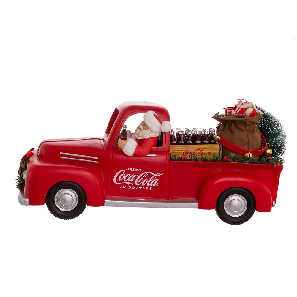 8x14"coca-cola santa in pick-up tru