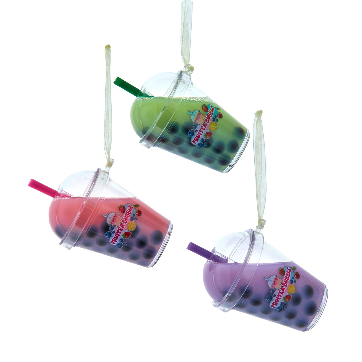 3.7"plastic bubble teacup orn 3/a