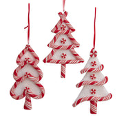 6"claydough candy cane tree orn 3/asstd.