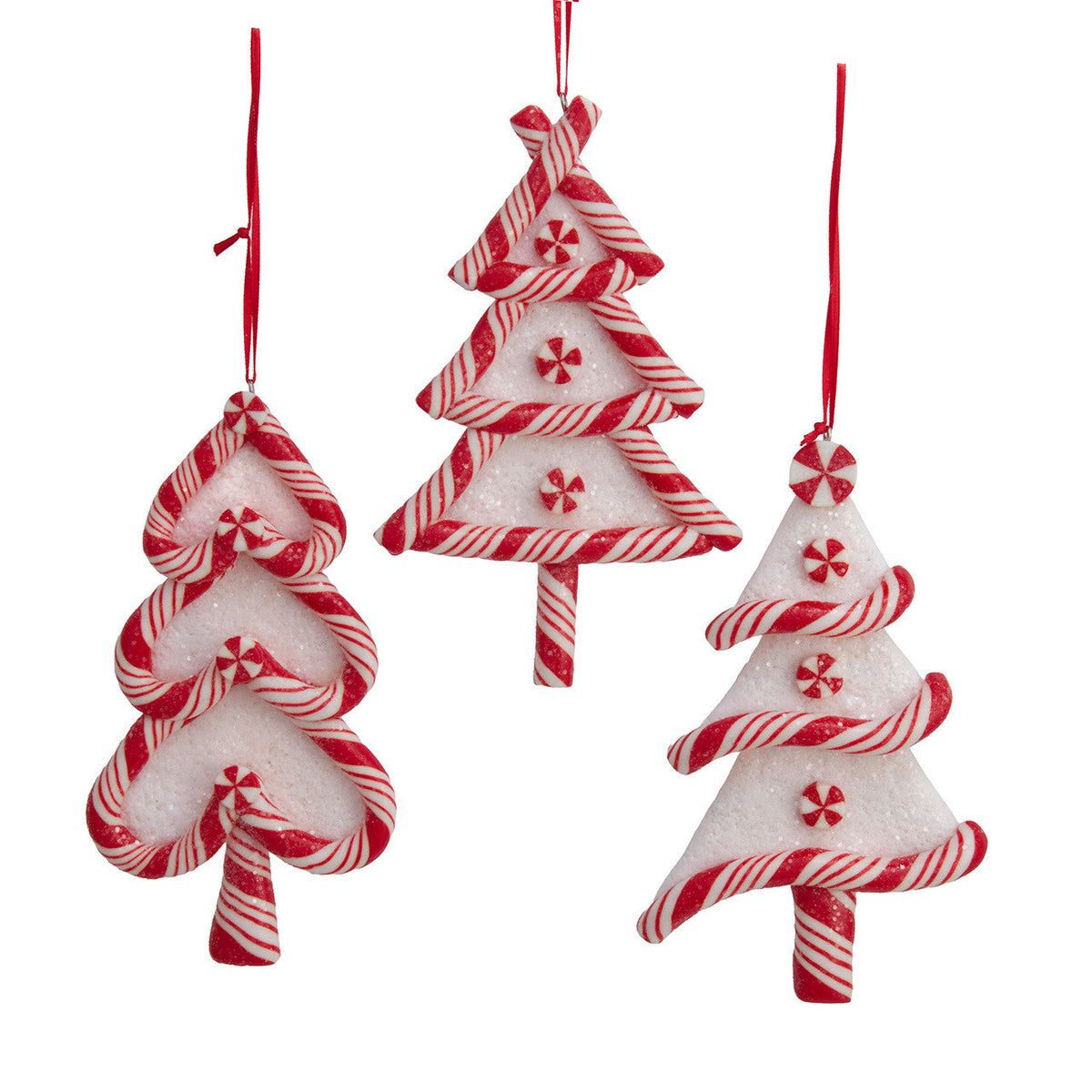 6"claydough candy cane tree orn 3/asstd.