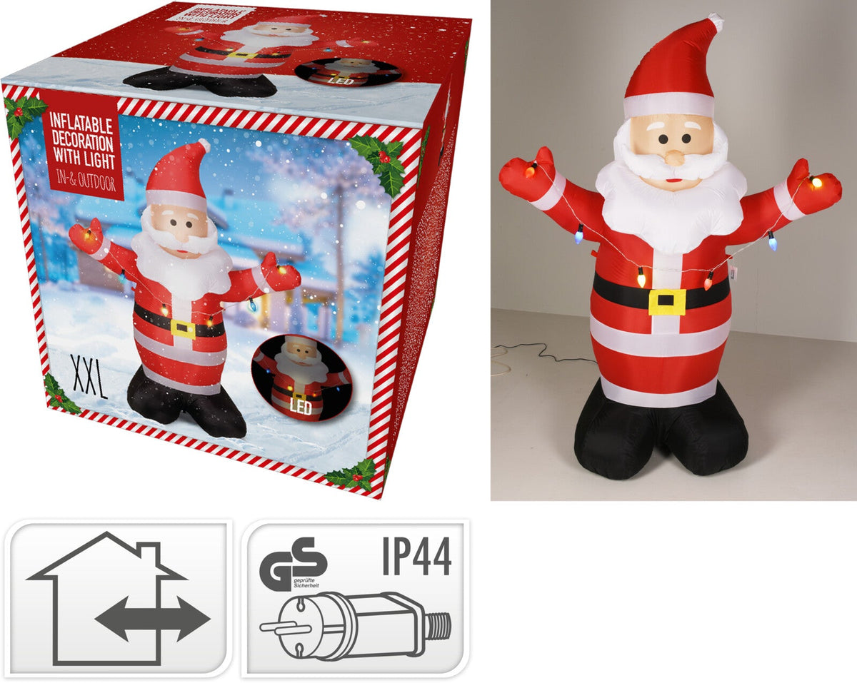kerstman opblaasbaar led 190cm