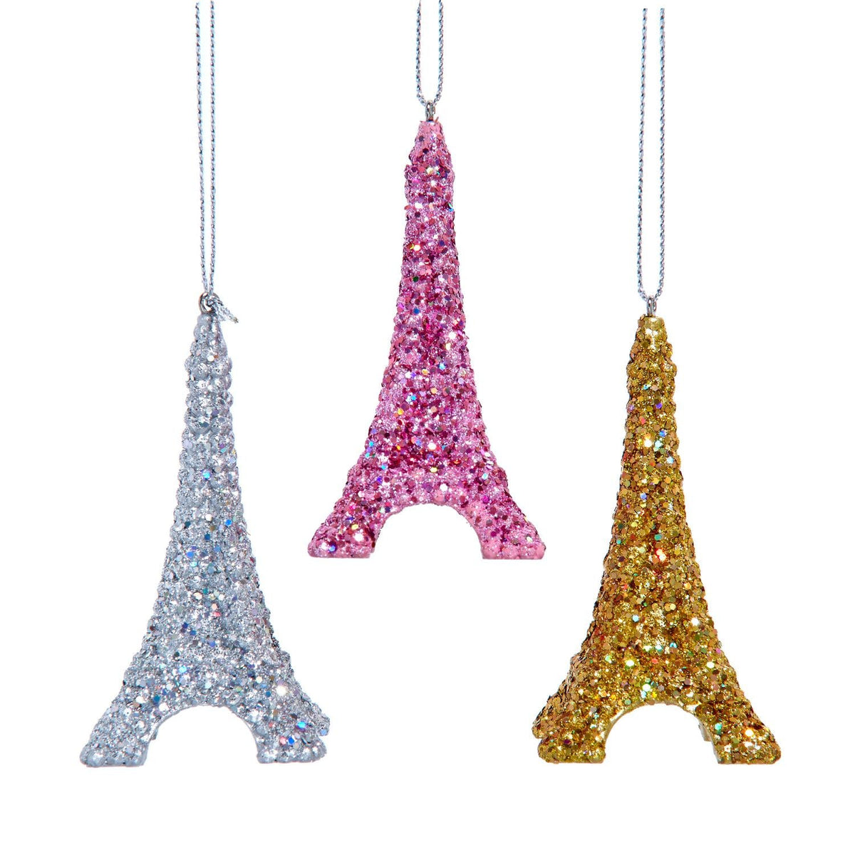 3.25"bedazzled eiffel tower orn 3/a