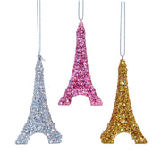 3.25"bedazzled eiffel tower orn 3/a