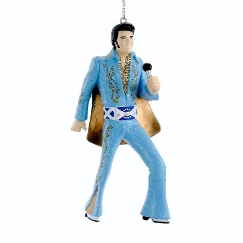 4.5"blue suit elvis blow mold orn.