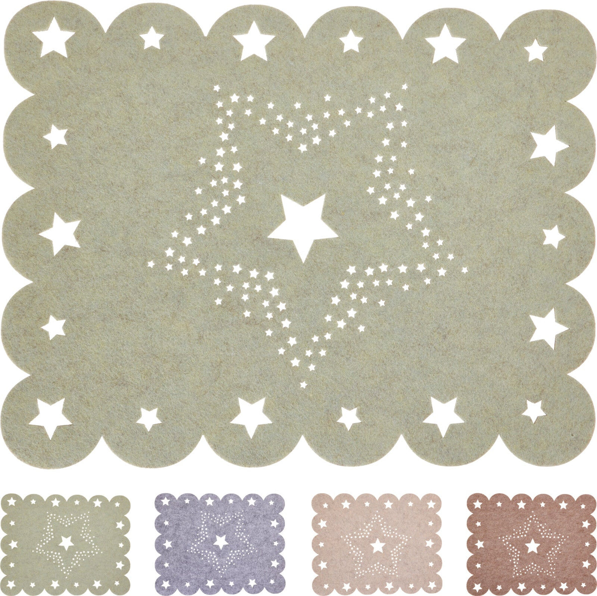placemat vilt ster 45x35cm 4as