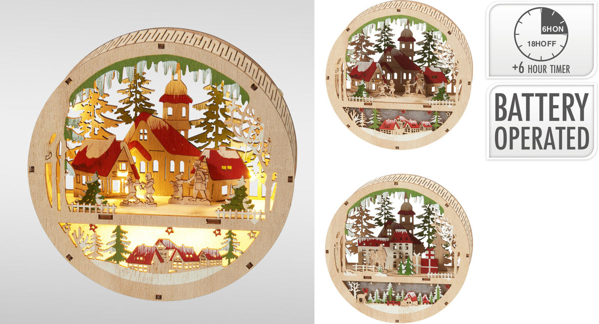 kersttafereel rond 17cm 2ass design