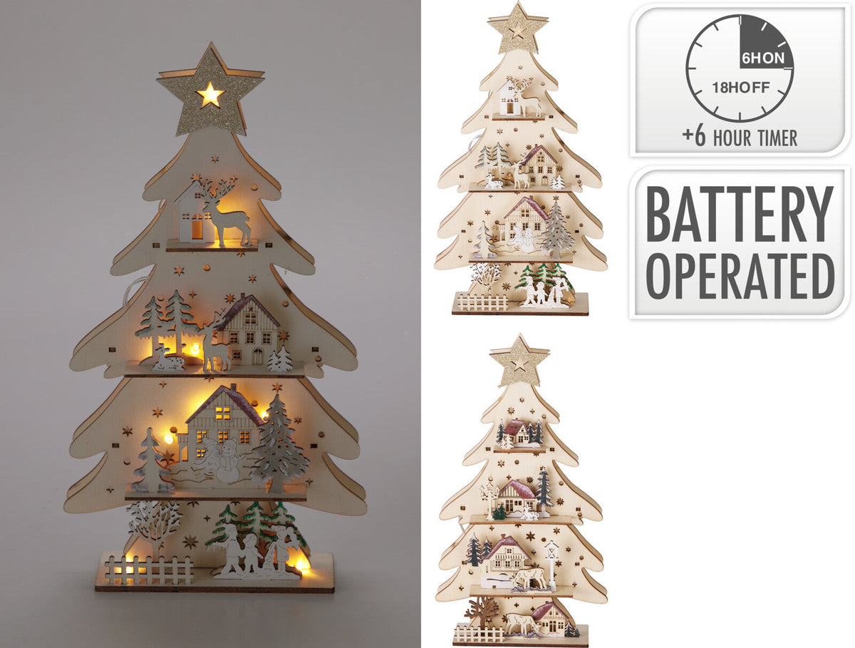 kerstboom tafereel led 35cm 2a