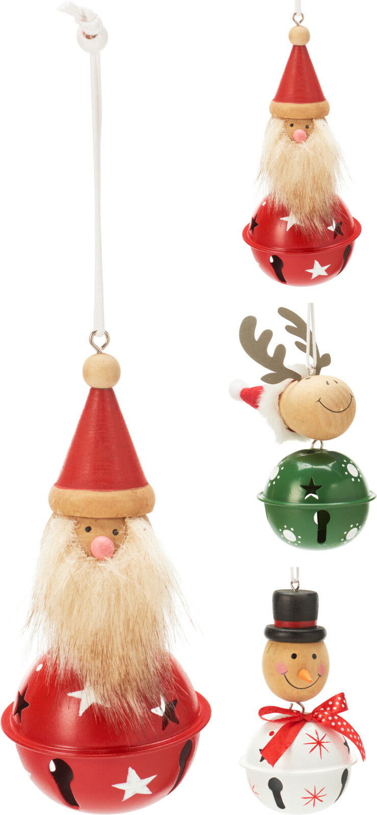 kerst bel hangdeco 14cm 3ass d