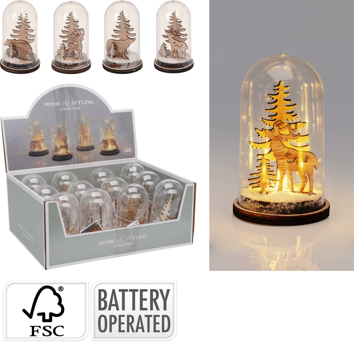 kersttafereel met led 4as