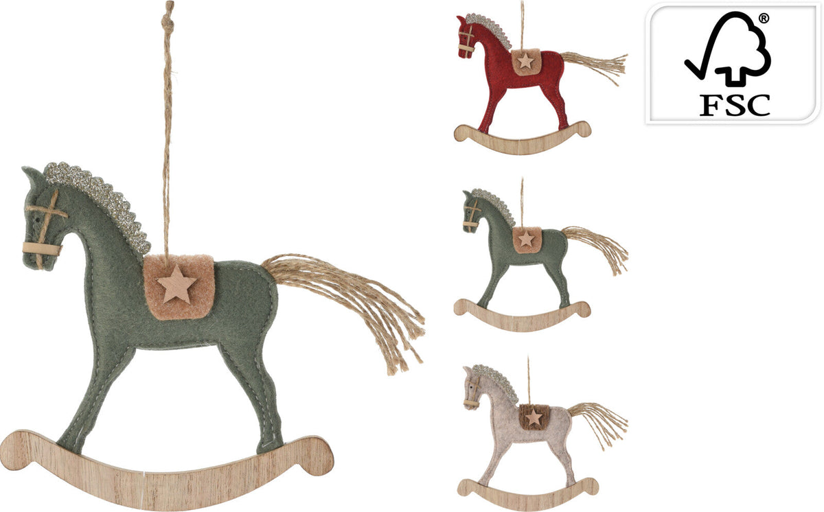 paard hangdeco vilt 15cm 3ass remember december