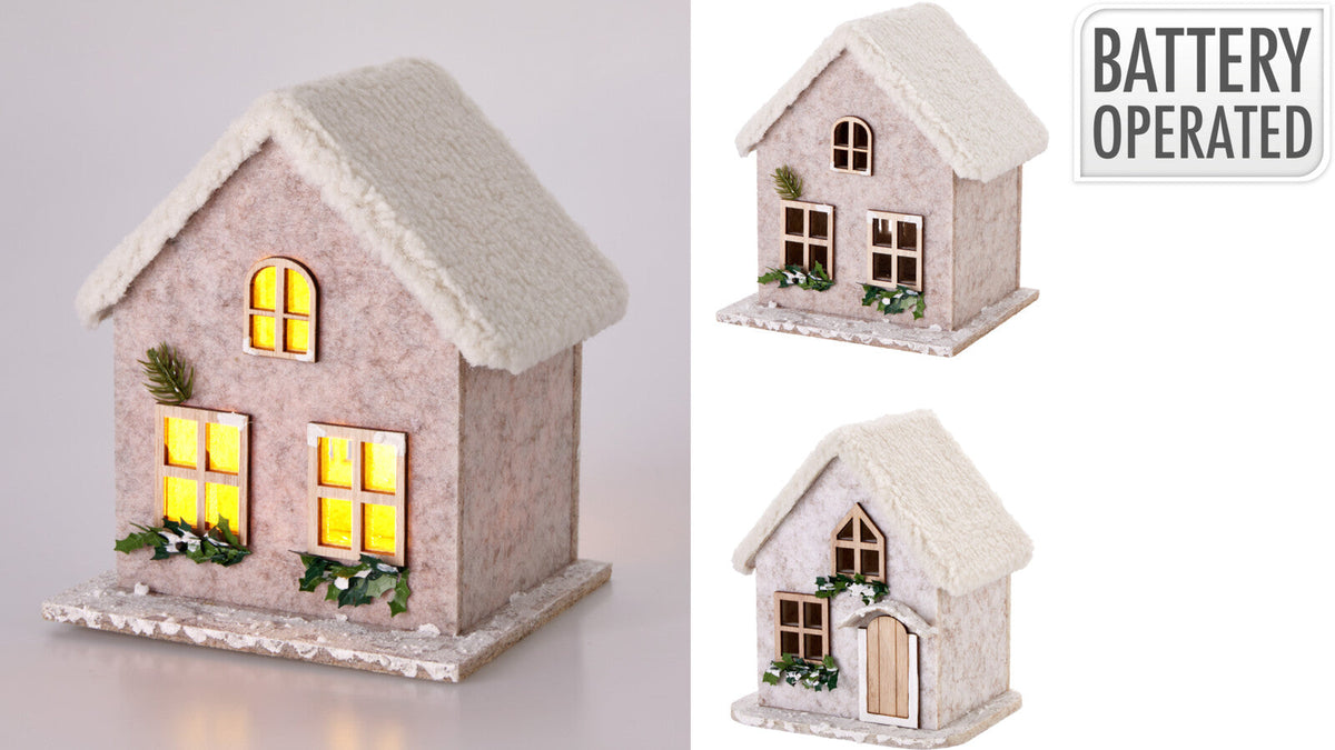 huis vilt m led 17x14x20cm 2as