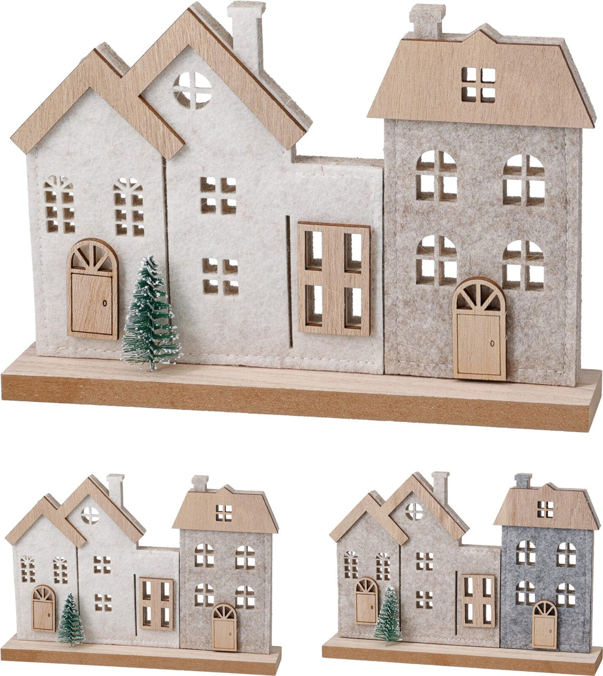 huizen vilt 19x4x13cm 2ass