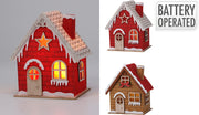 huis vilt met led 11x9x16cm 2ass kleur