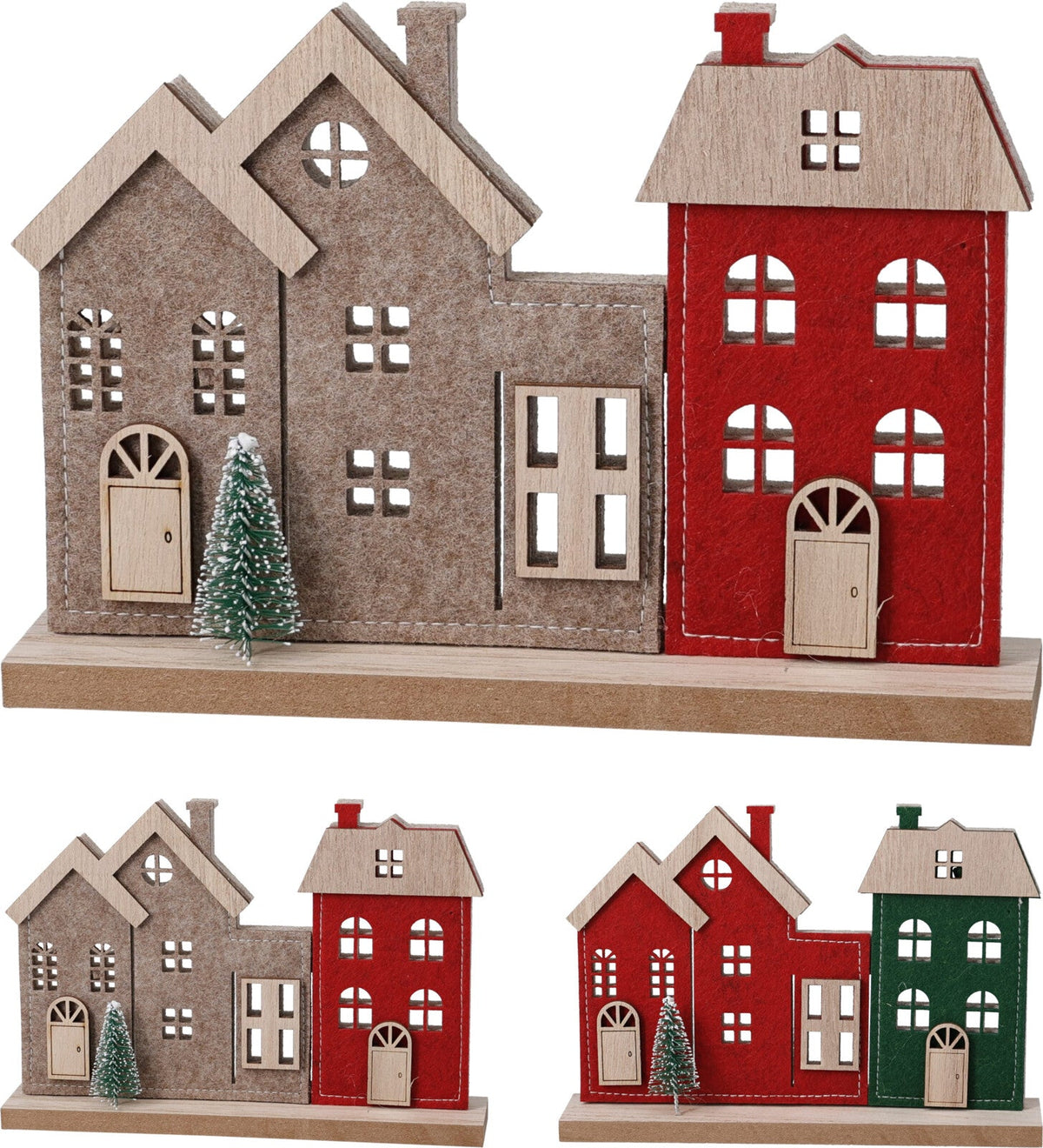 huizen vilt 19x4x13cm 2ass design