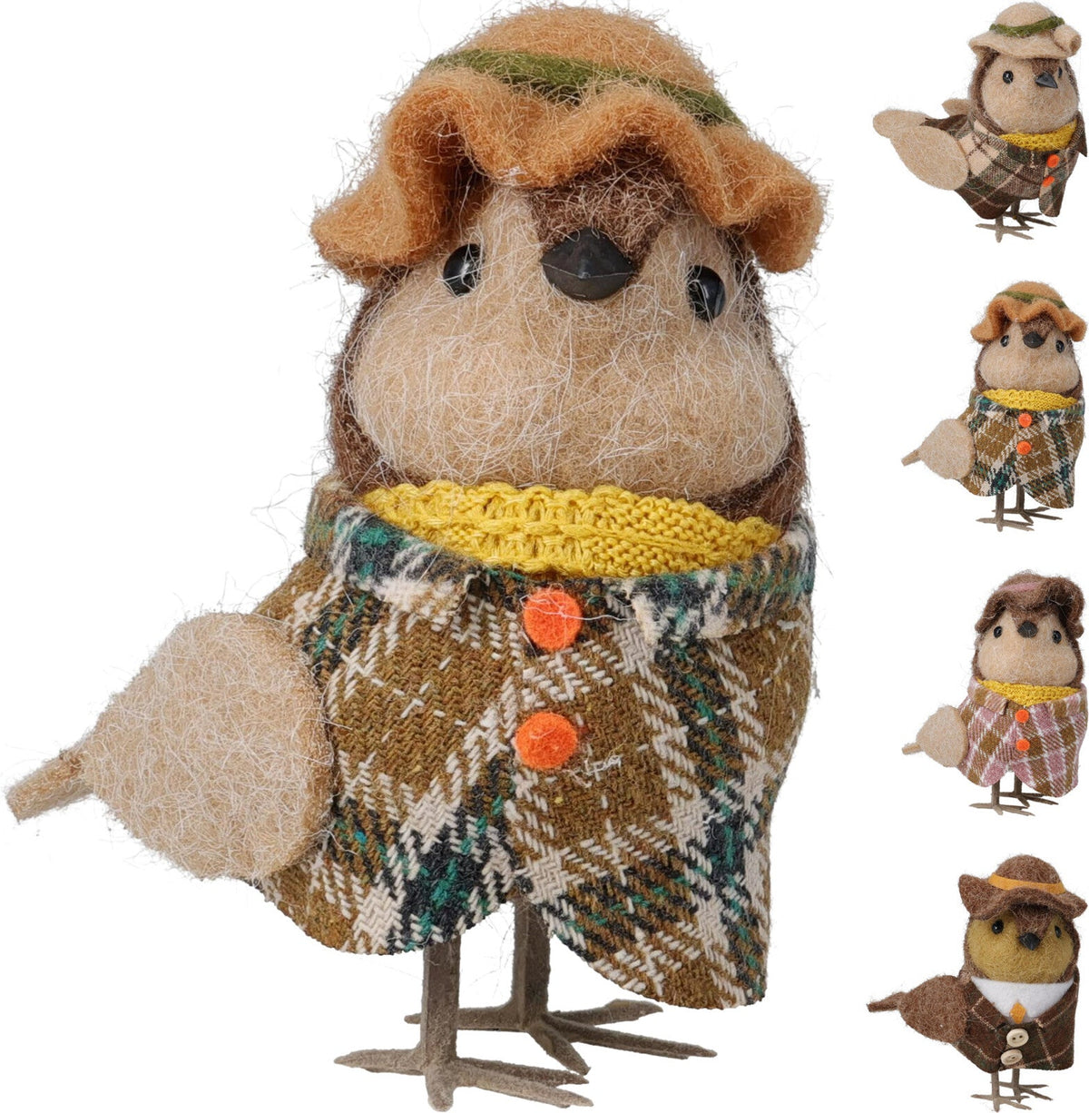 vogel staand 13cm 4ass bruin