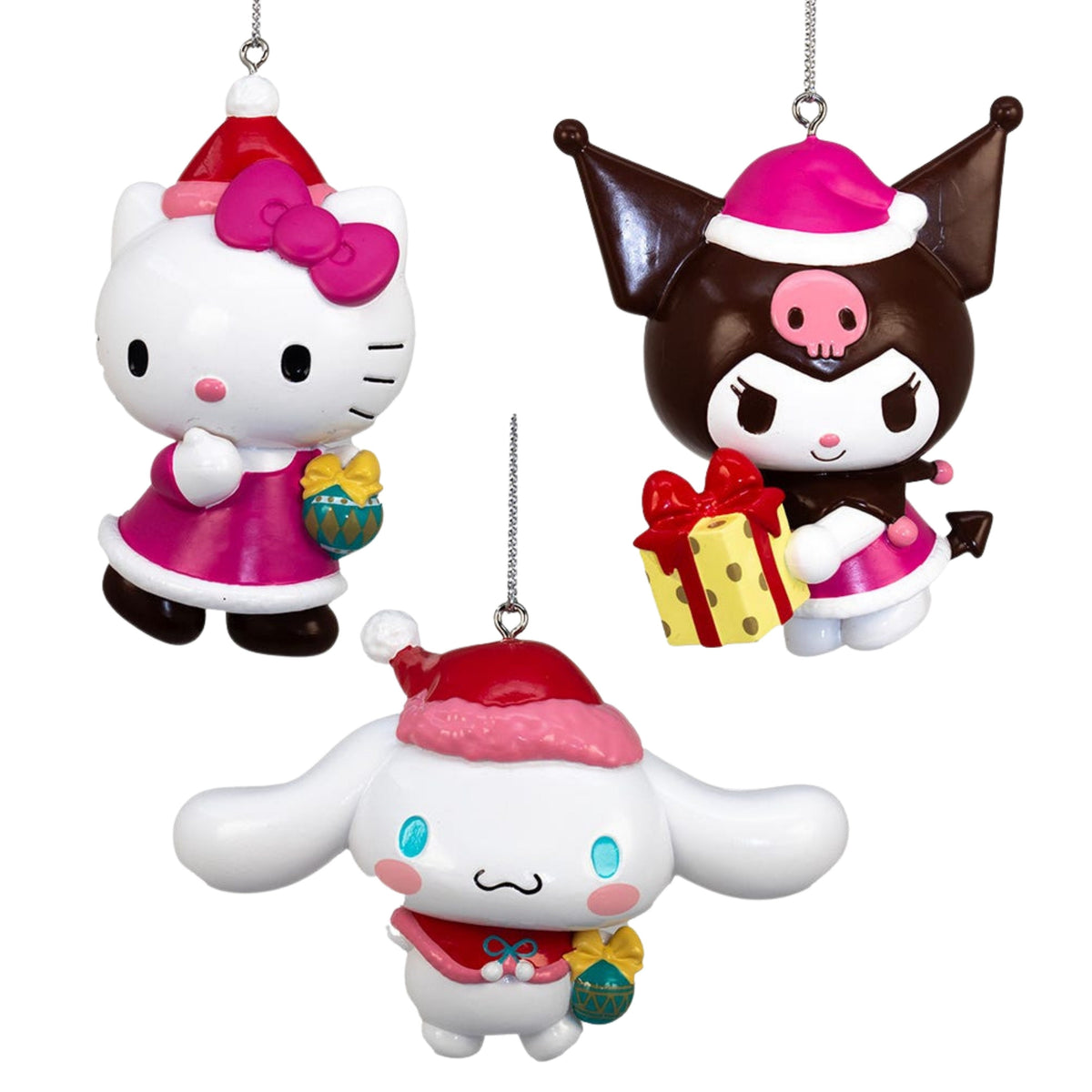 3d ornament assorti hello kitty & kuromi & cinnamorol