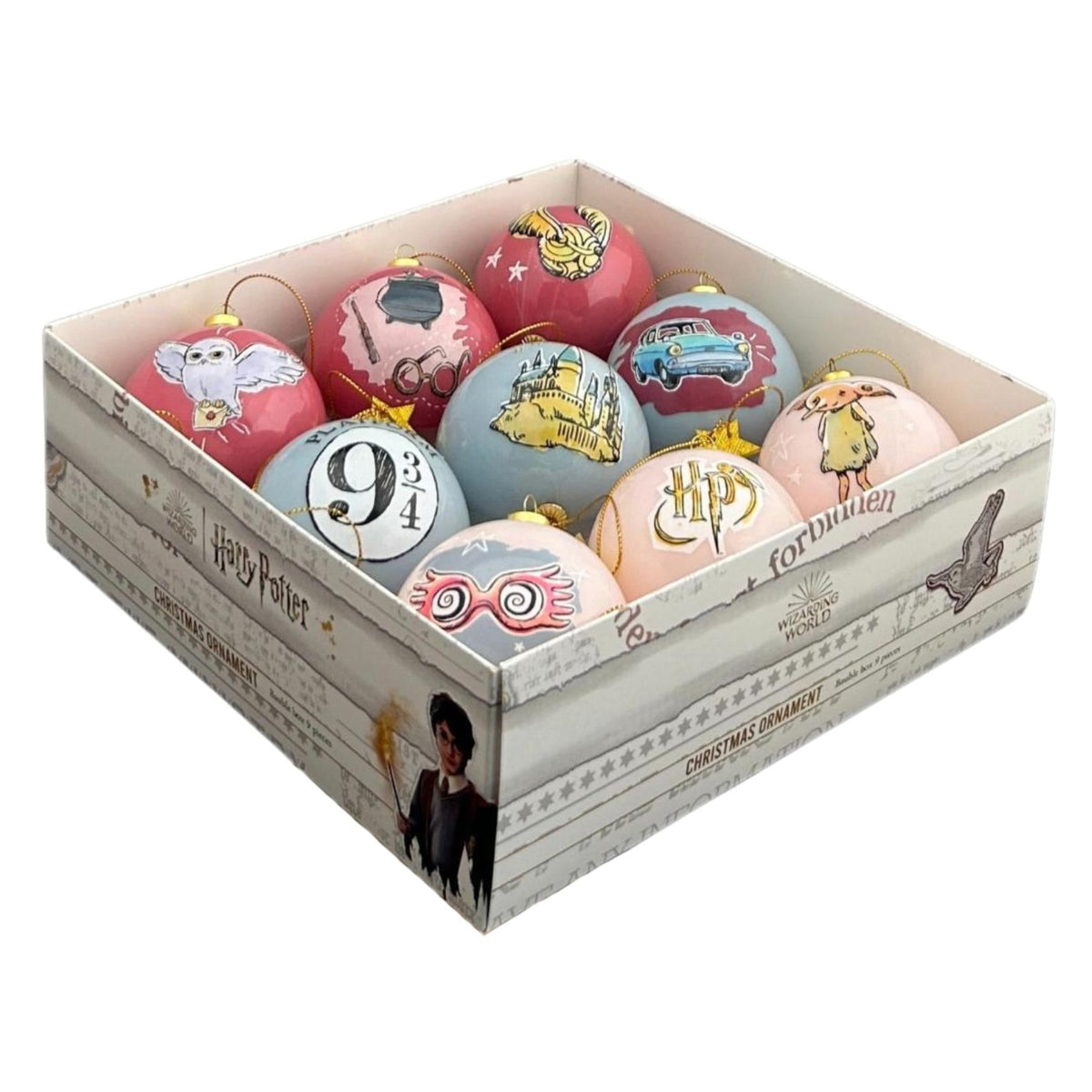 bauble box 9 pcs whisper