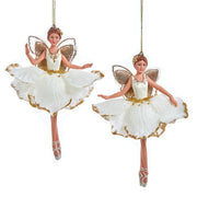 6"wht/gold fairy ballerina orn 2/a