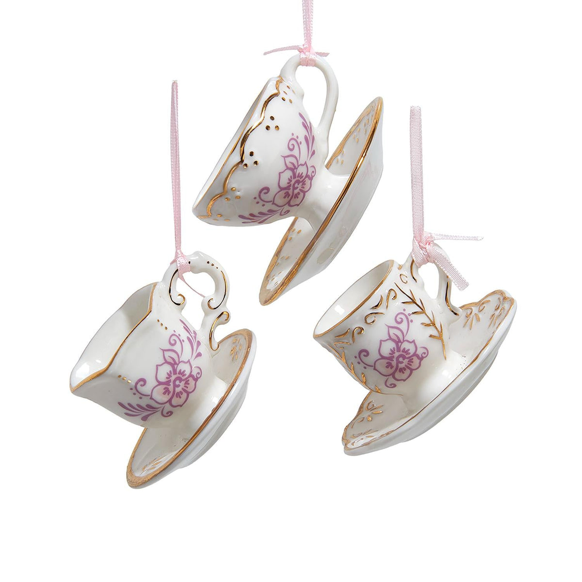 2"porcelain teacup orn 3/asstd.