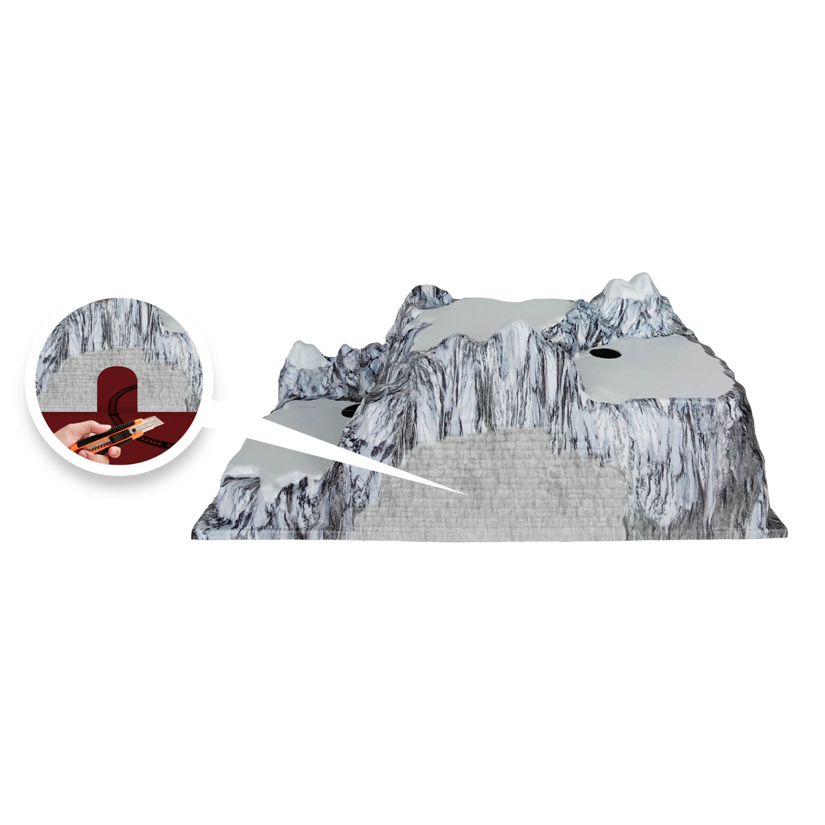 basis kerstdorp full colour trein tunnel 78x38cm