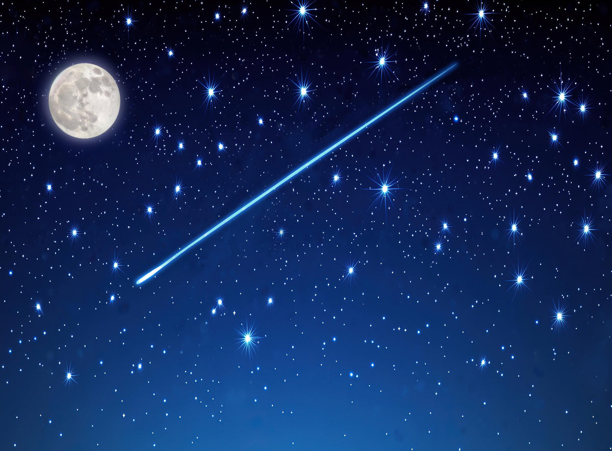 Hintergrund Canvas LED Mond-Sternschnuppe