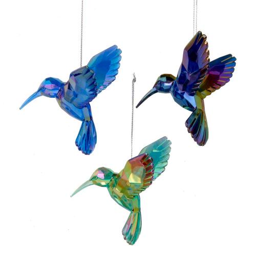 4.25"acrylic hummingbird orn 3/asst