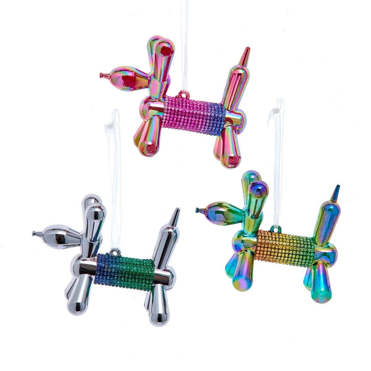 3.25"balloon dog w/rhinestn orn 3/a