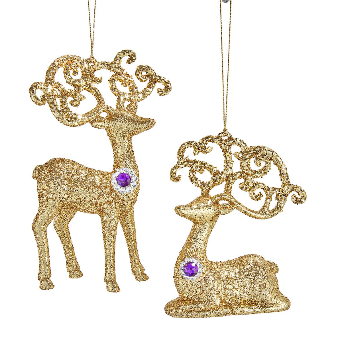 5.7"plastic deer orn 2/asstd.