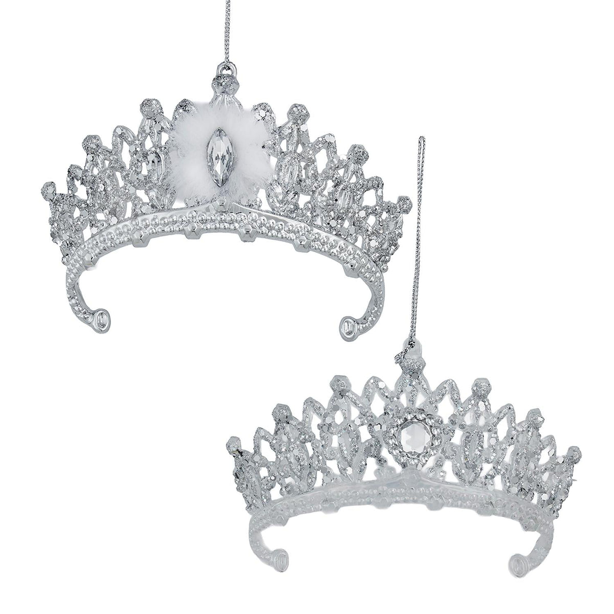 4.3"plastic crown orn 2/asstd