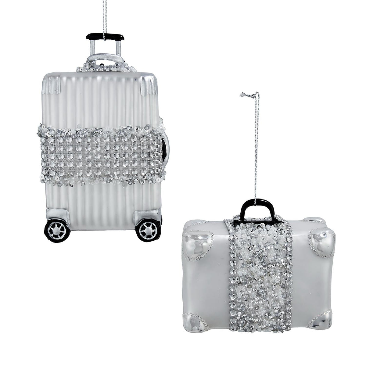 5.25"glass suitcase orn 2/asstd