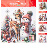 raamsticker kerst 30x30cm 4ass