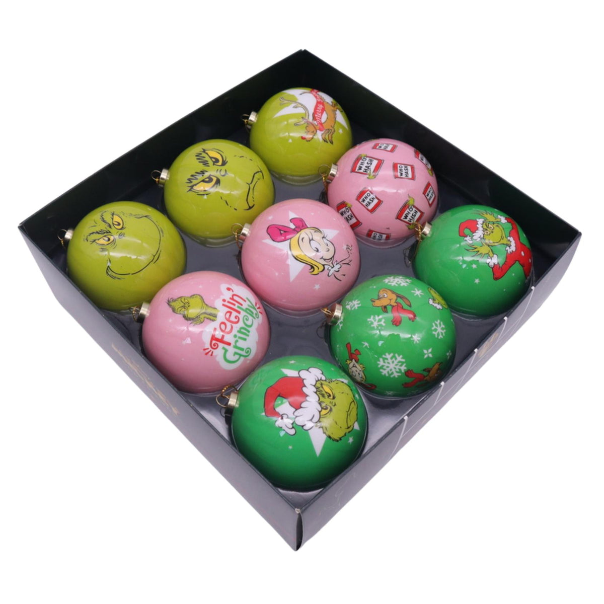 bauble box 9 pcs the grinch