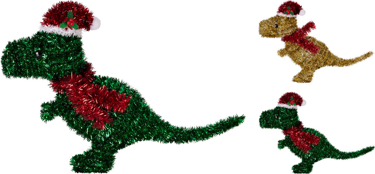 tinsel dinosaurus 38cm 2ass