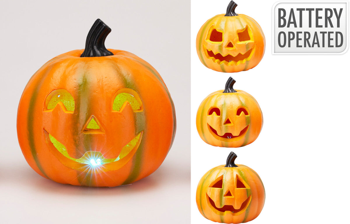 spook pompoen 20cm met led