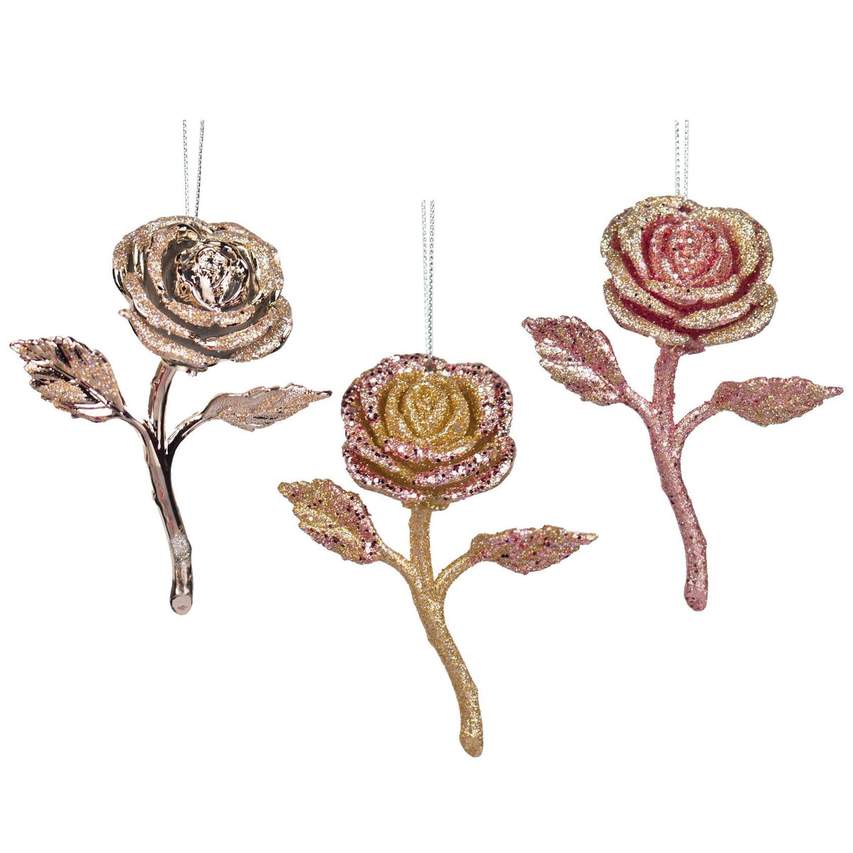 rose gold rose orna 2/ass