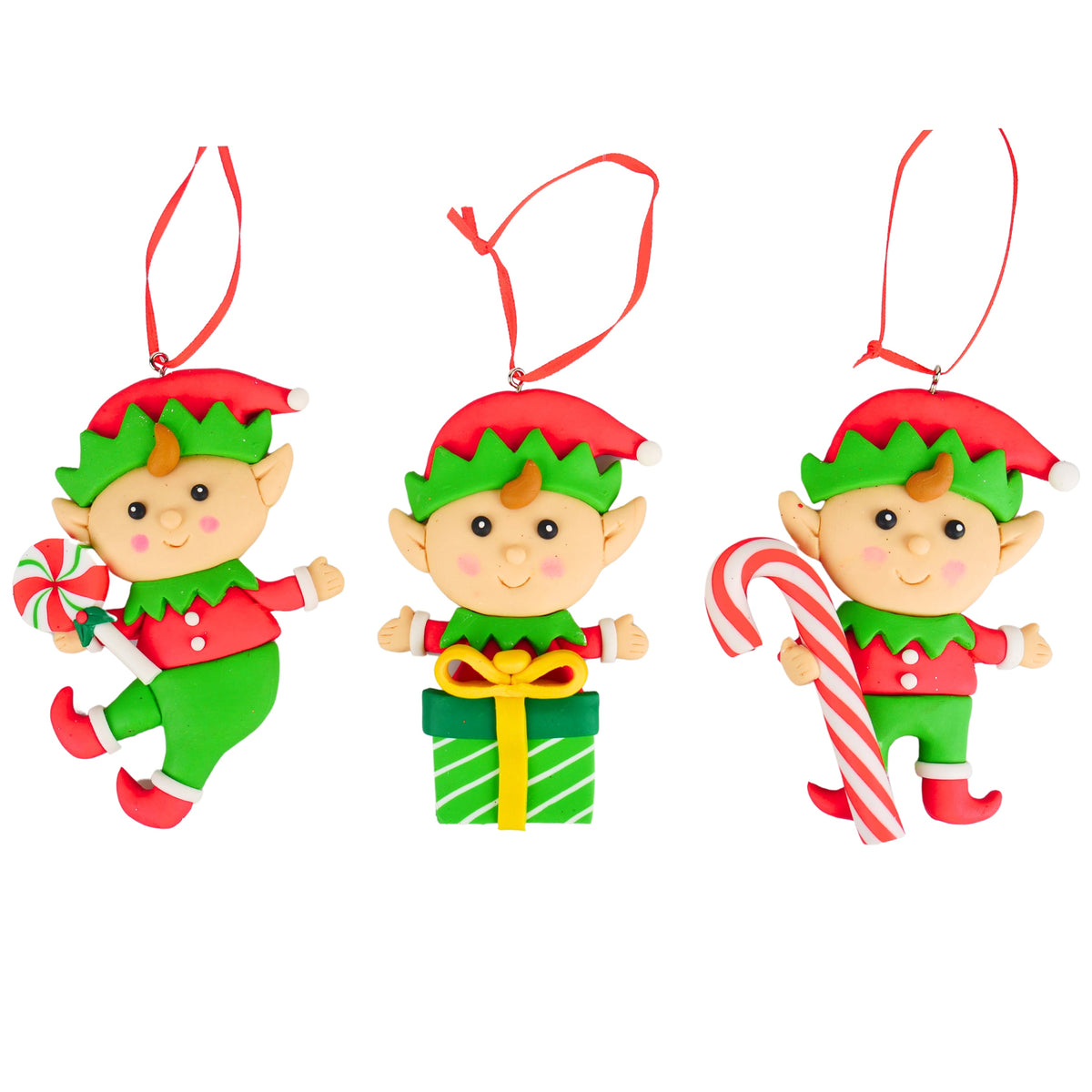 3.5" - 4.125" clay dough elf orna x 3.
