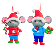 4.5" clay dough mice orna x 2.