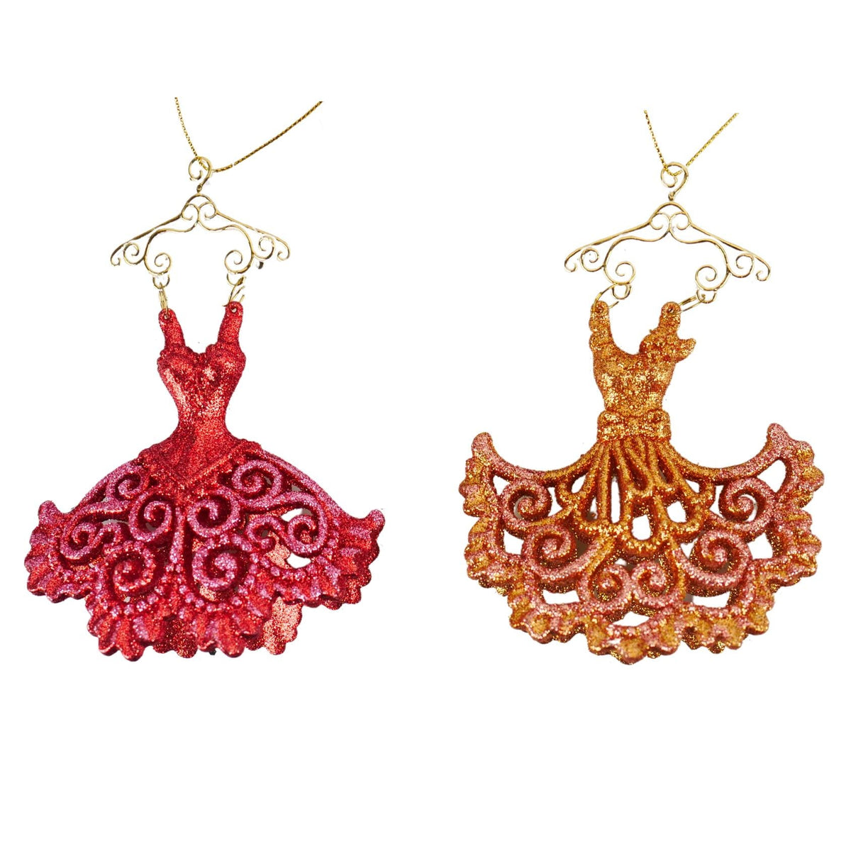 5.6" ballet dress ornament x 2.