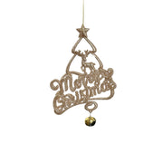 plastic tree w/merry christmas plaque + bell orn