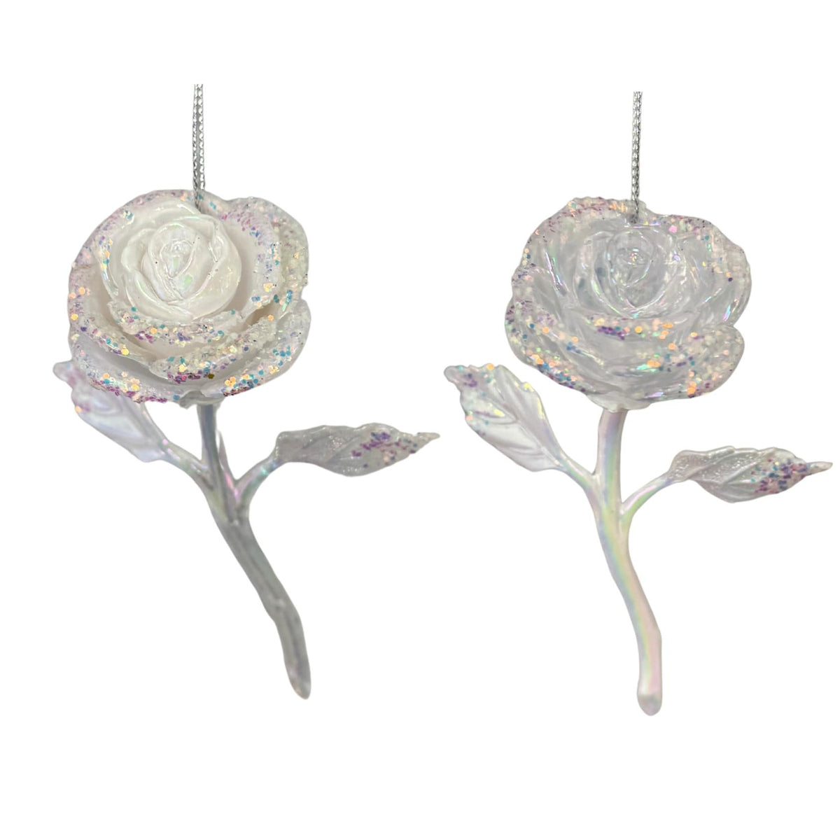 plastic rose orn x 2.