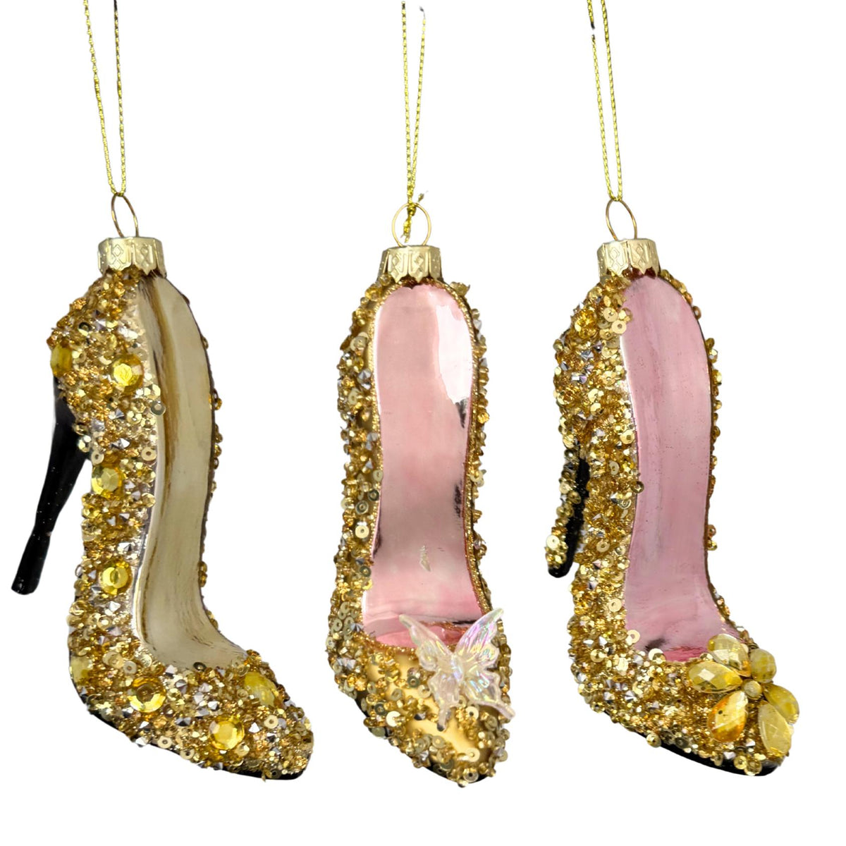 glass high heels orn x 3.