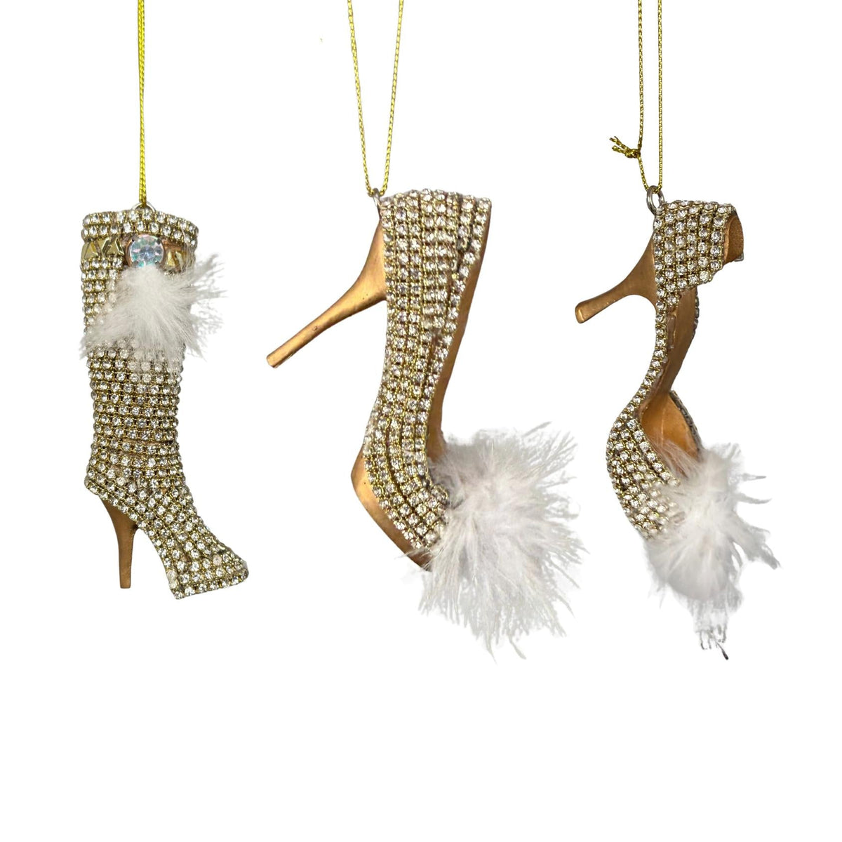 glass high heels orn x 3.